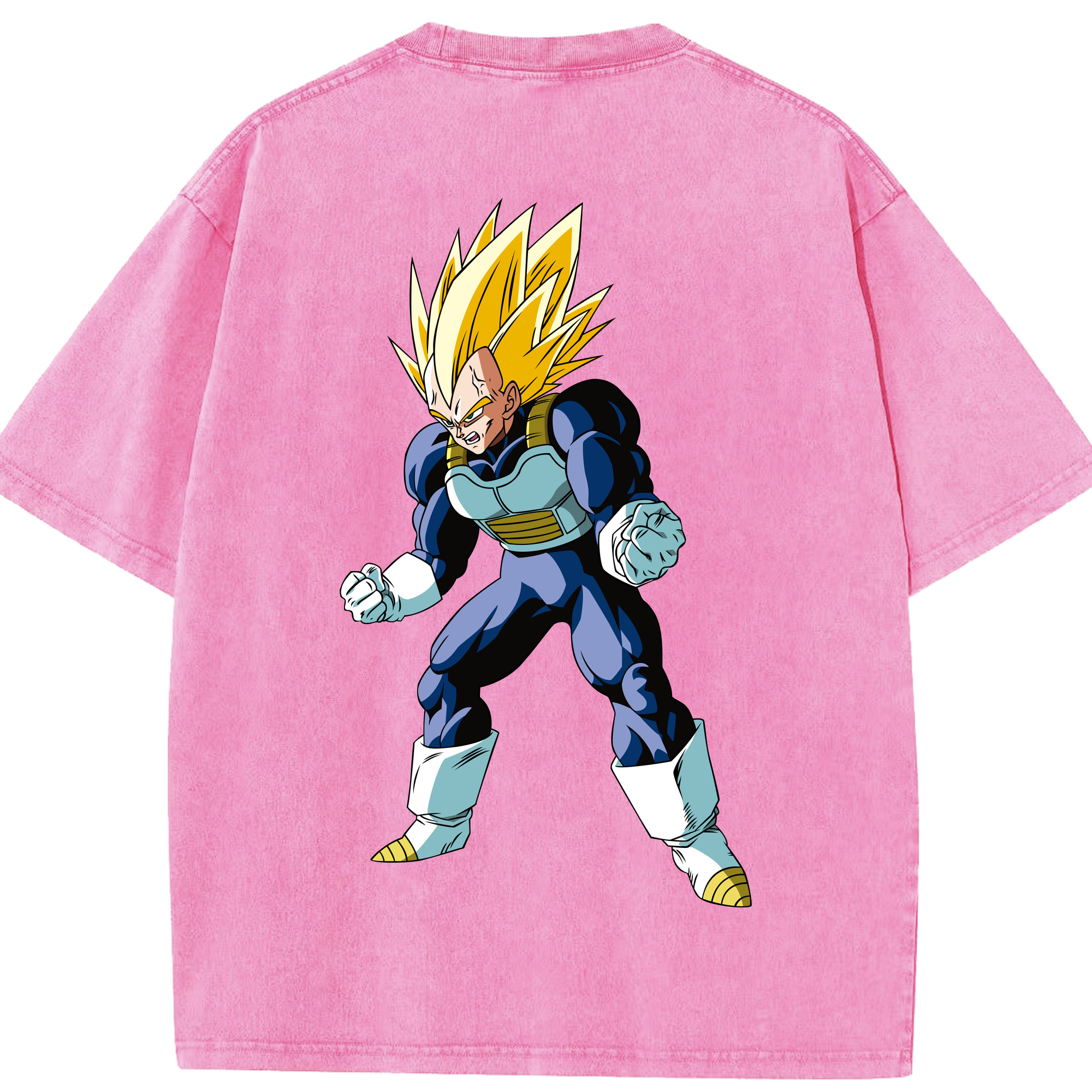 （画像用） ドラゴンボール ベジータ四世（Bejīta Yonsei）DRAGON BALL Vegeta IV 綿100% ヴィンテージ風 半袖Tシャツ（背面プリント）